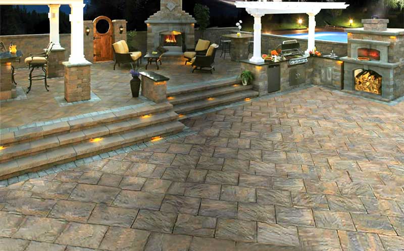 custom stone patio by City Wide Paving and Masonry